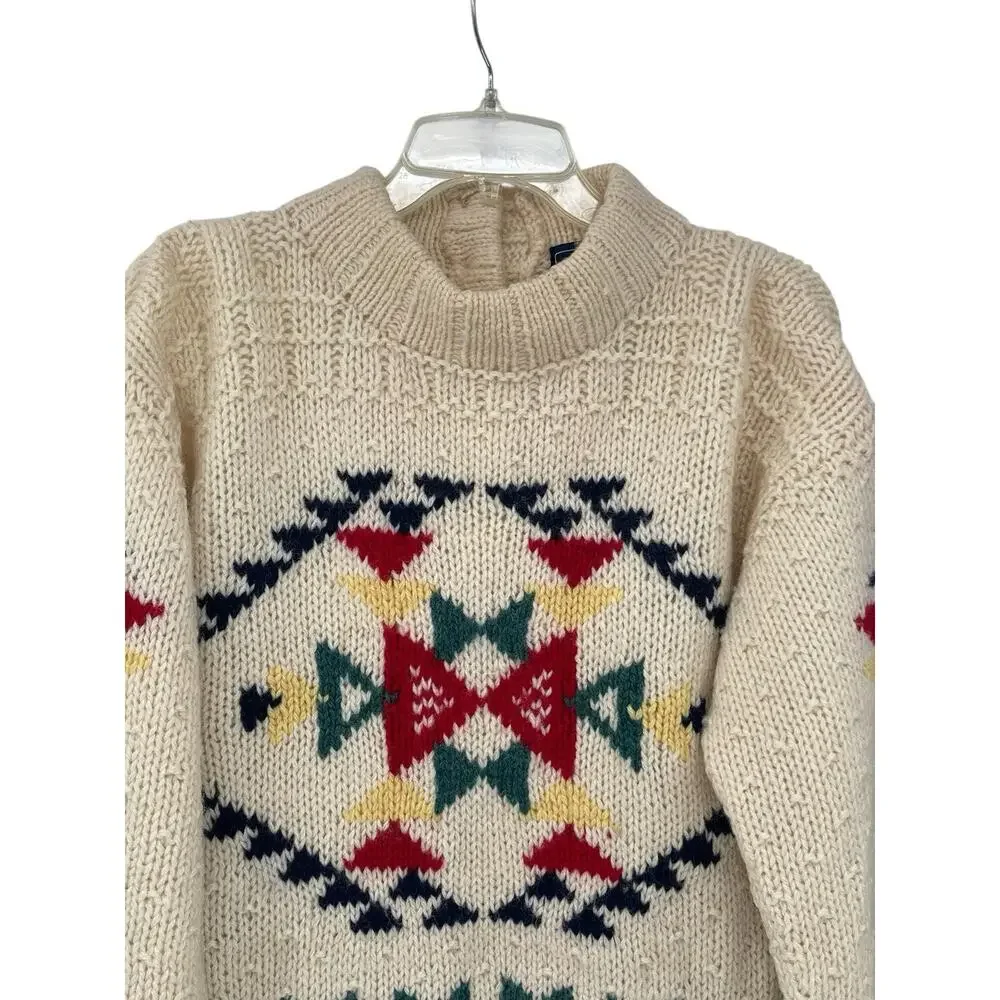Vintage Woolrich Woman Sweater Aztec Southwestern Wool Size Small
